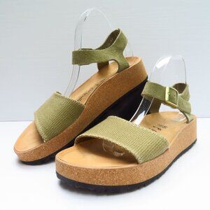 Papillio by Birkenstock Glenda Sandals EU 40 US 9 Green Suede Canvas Platform